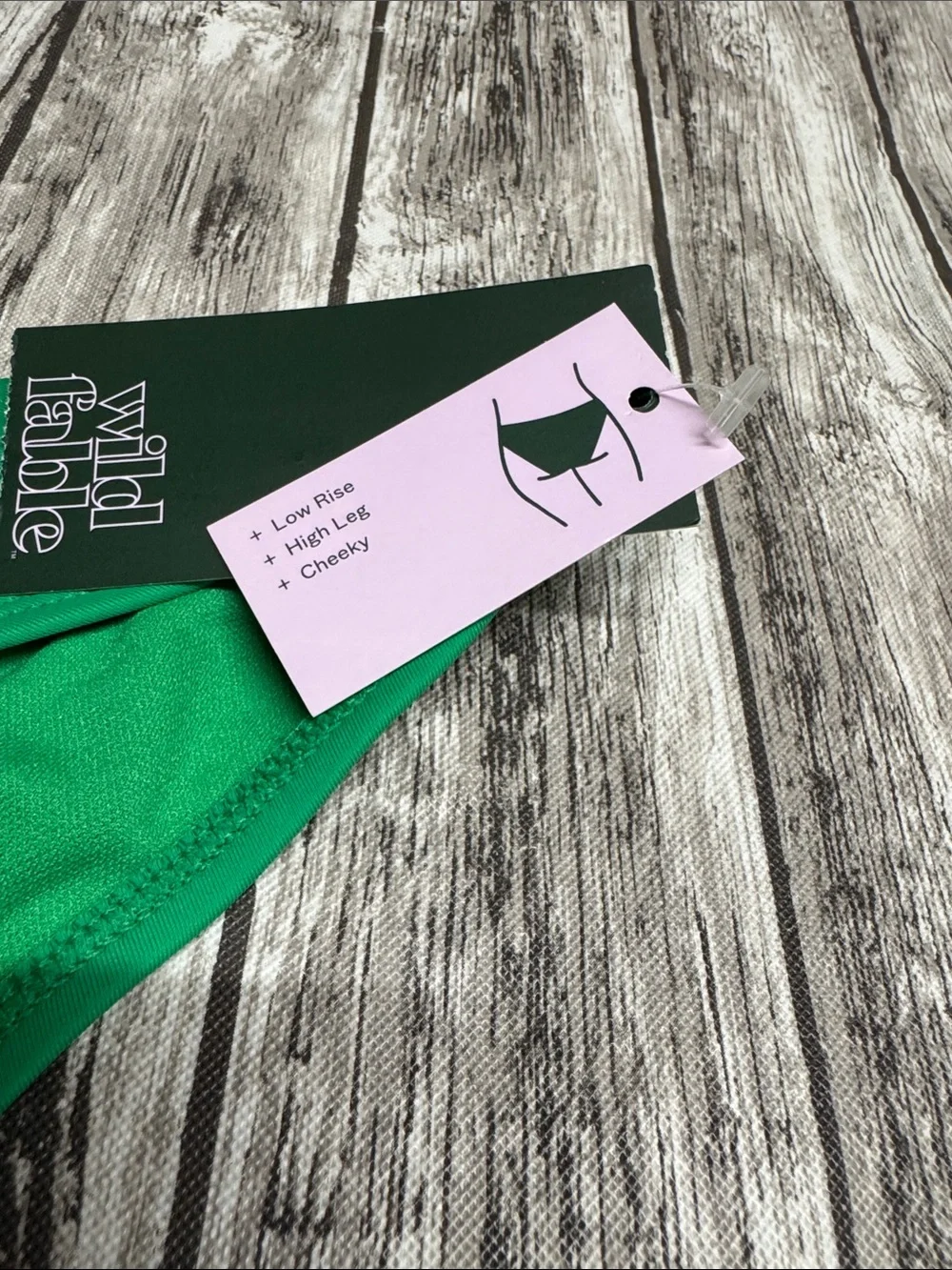 wild fable Bright Green Bikini Bottom - Hipster Cut -cheeky - high leg- low rise